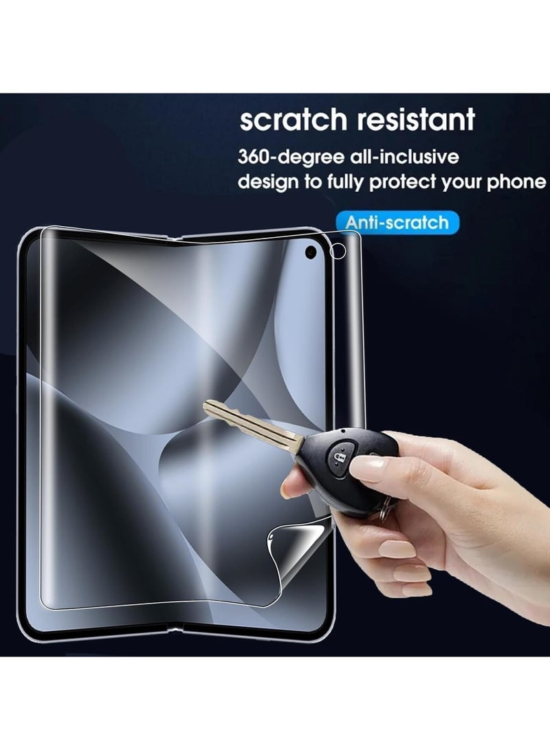 【2+2+2-Piece Set】 Screen Protector Compatible with Google Pixel 10 Pro Fold 2025, 2-Piece Set of Flexible TPU Screen Protectors for Front and Back + Glass Camera Lens Protector, HD Scratch-Resistant - Image 2